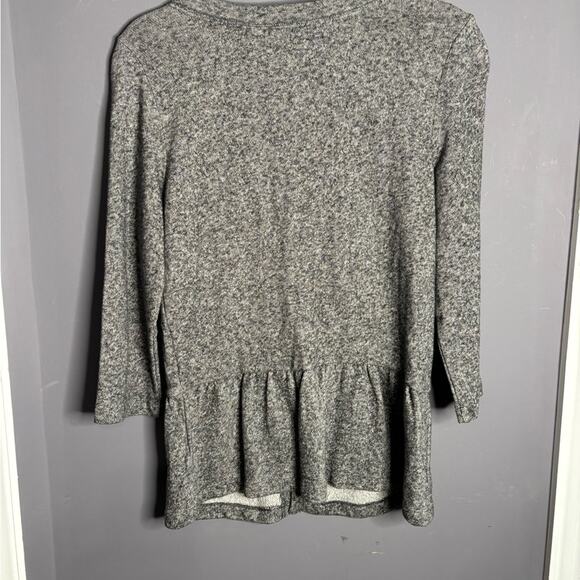 Express Gray Zipper Front Peplum Sweater Size Medium - Picture 6 of 7